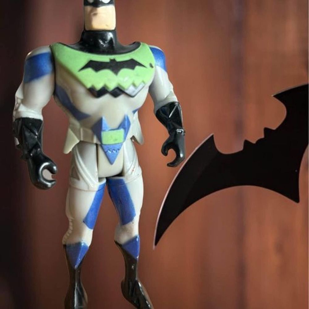 Kenner Vintage 1995 Gray Batman Superhero Action Figure DC Comics Neon Green Toy